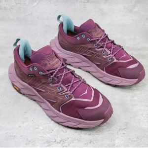 Hoka One One Anacapa Low GTX Womens 7B US Purple Trail Hiking Vibram Soles Shoes